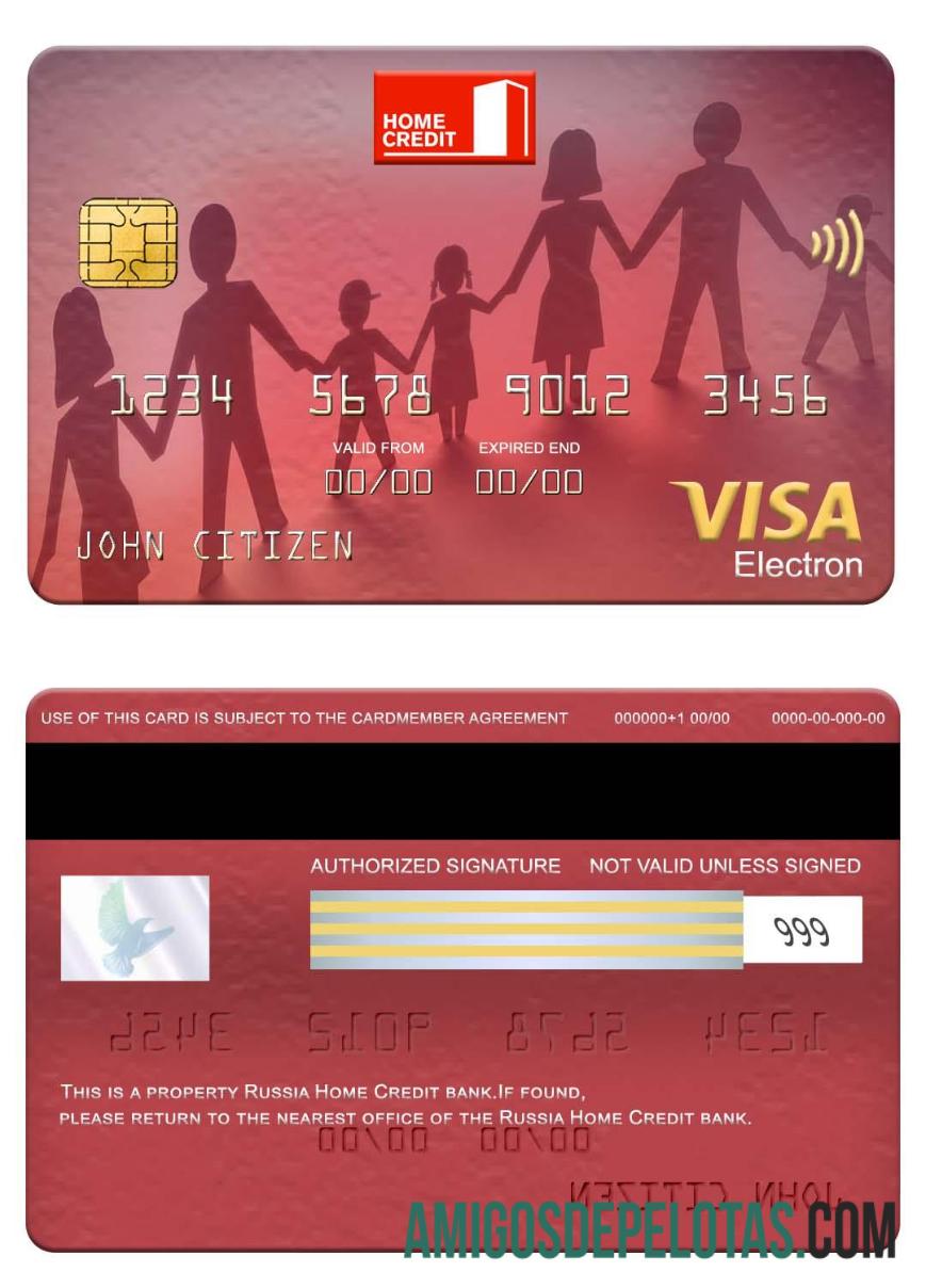 Russia Home Credit Bank Visa Electron Card sample